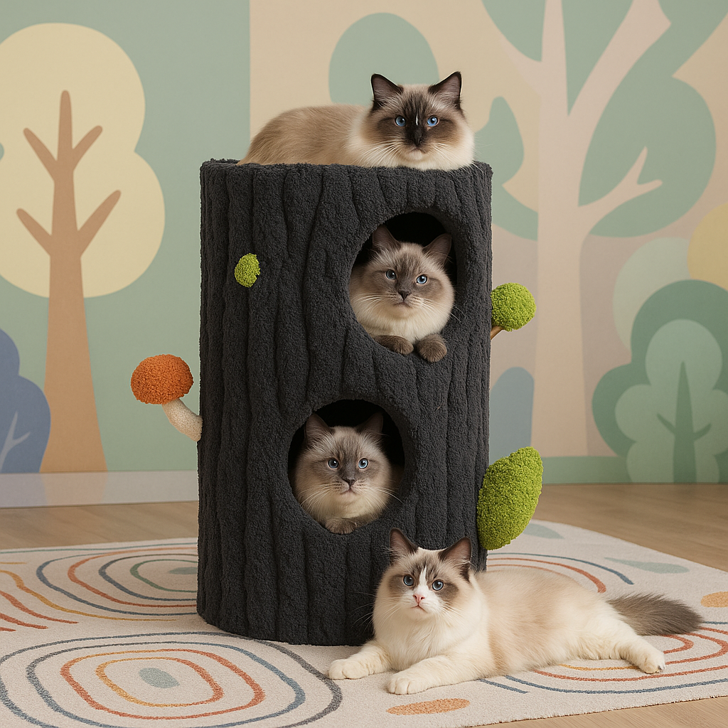 Deluxe Navy Cat Furniture Tree Climbing for Large Cat