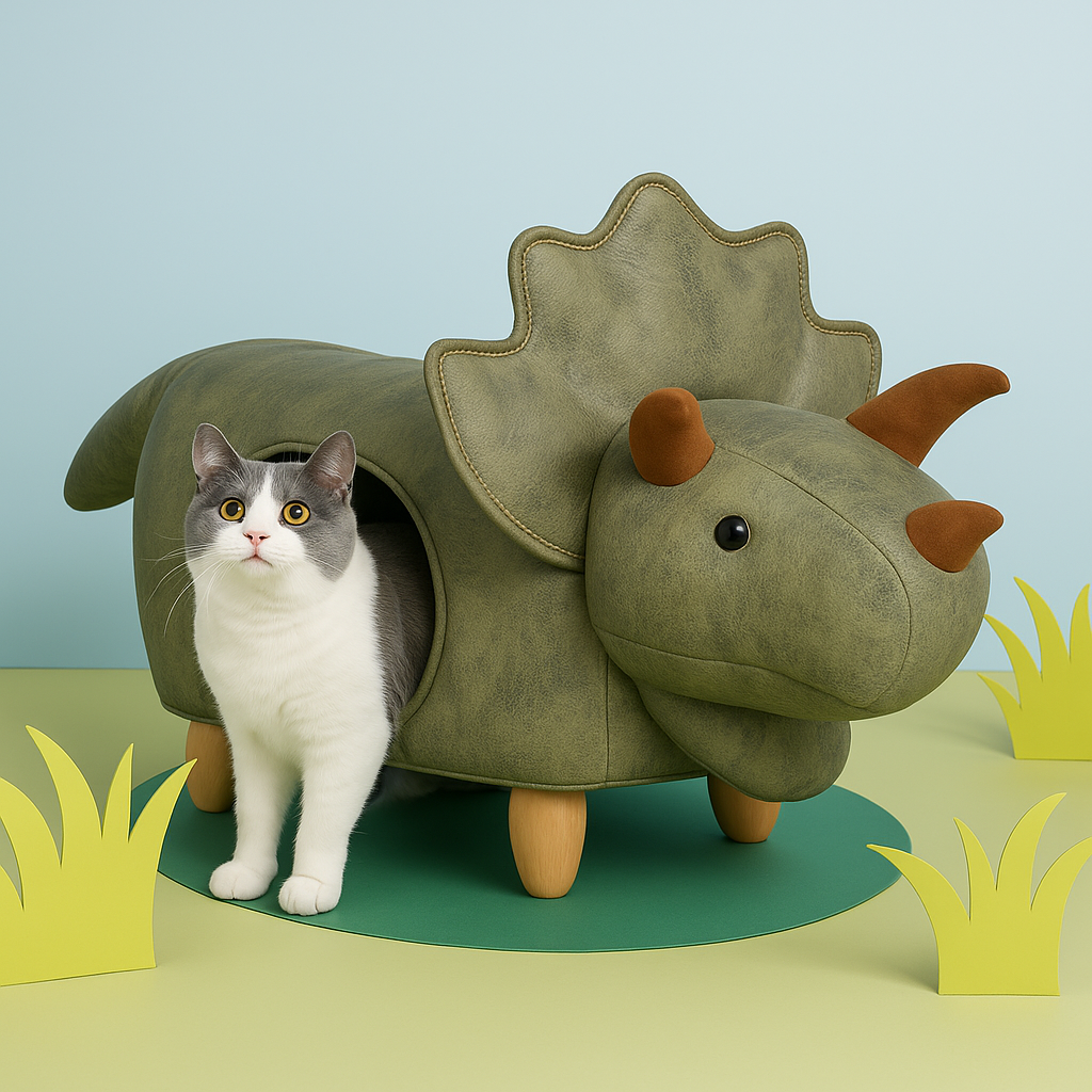 Cat House Shoe-Changing Bench – Multi-Season Animal Stool for Cats, Shared by Humans and Pets, Cat Bed and House in One