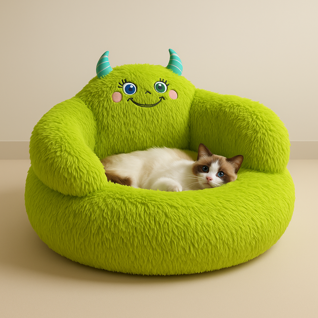 Cama para gatos Green Monster Cat Sofá-cama fofa para gatos 