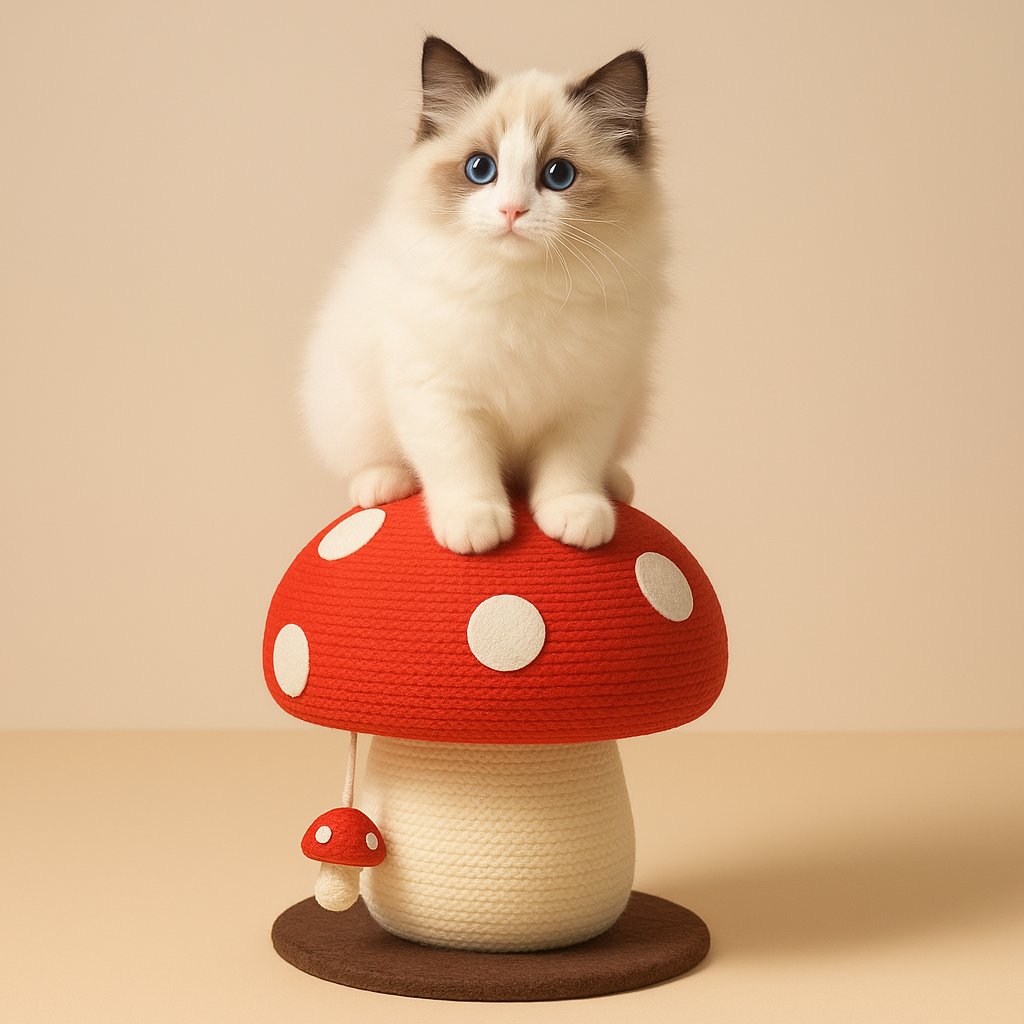 Mushroom Cute Cat Climbing Frame Scratching Post