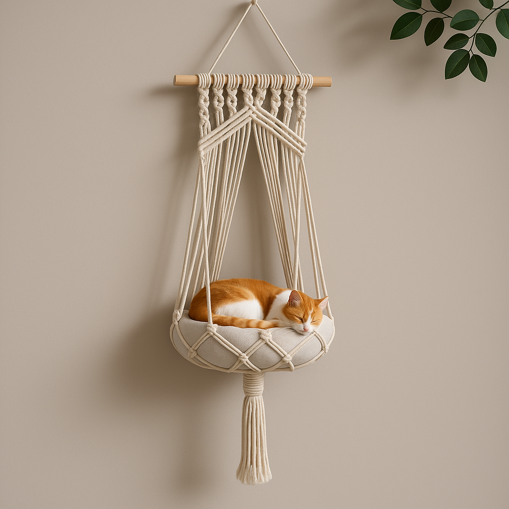 Cat Hammock Nest Handmade Cotton Rope Swing Bed