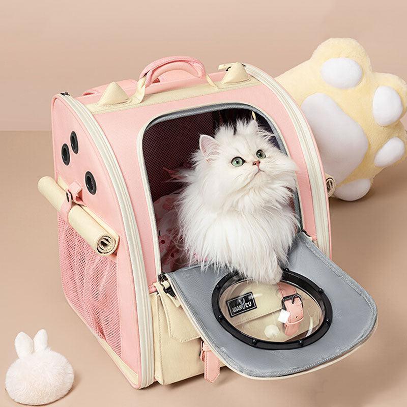 Mochila dobrável para gatos, com bolhas de 3 cores 