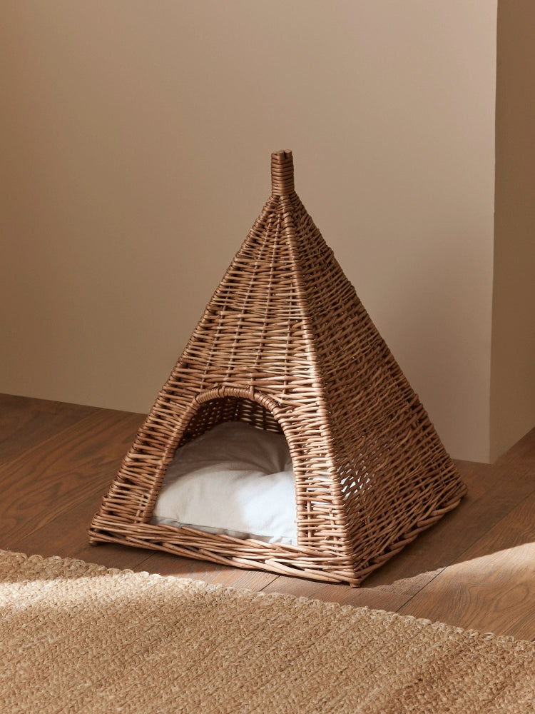猫のテントの夏のすべての四季の通用籐の編み猫の巣の涼しい巣の柳の編み