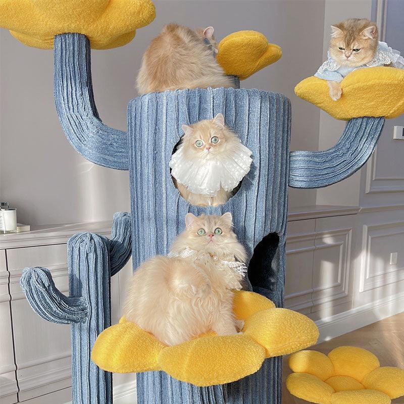 Deluxe Large Cactus Solid Cat Tree Climbing Frame