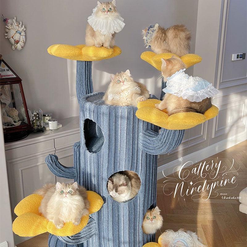 Deluxe Large Cactus Solid Cat Tree Climbing Frame