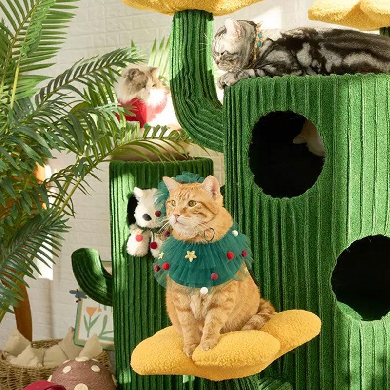 Deluxe Large Cactus Solid Cat Tree Climbing Frame